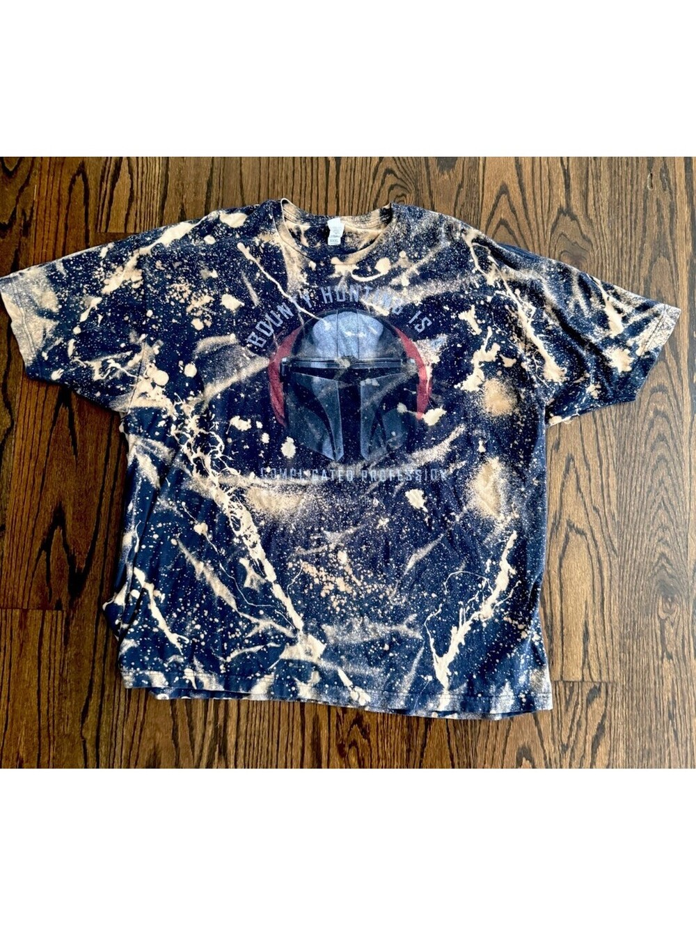 Star Wars Mandalorian Men’s Graphic/BleachedTee Black Faded Sz 3XL 100% Cotton